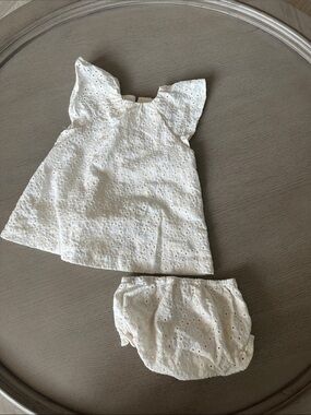 Zara White Eyelet Dress with Matching Bloomers